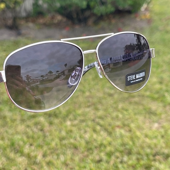 STEVE MADDEN Mariner Sunglasses In Silver Black 57-12-130 100% UV Protection - Picture 4 of 12